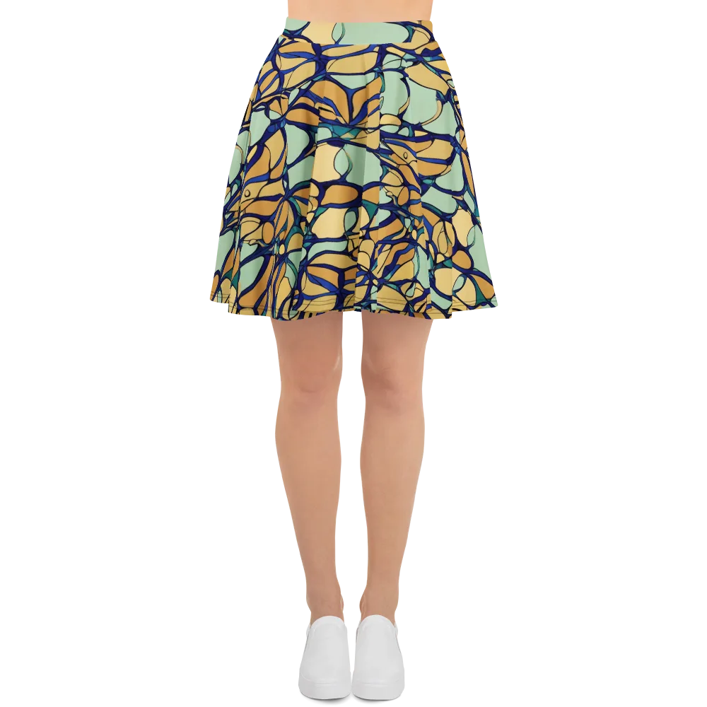 Stained Glass Drift on Skater Skirt — Front