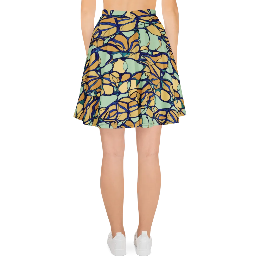 Stained Glass Drift on Skater Skirt — Back