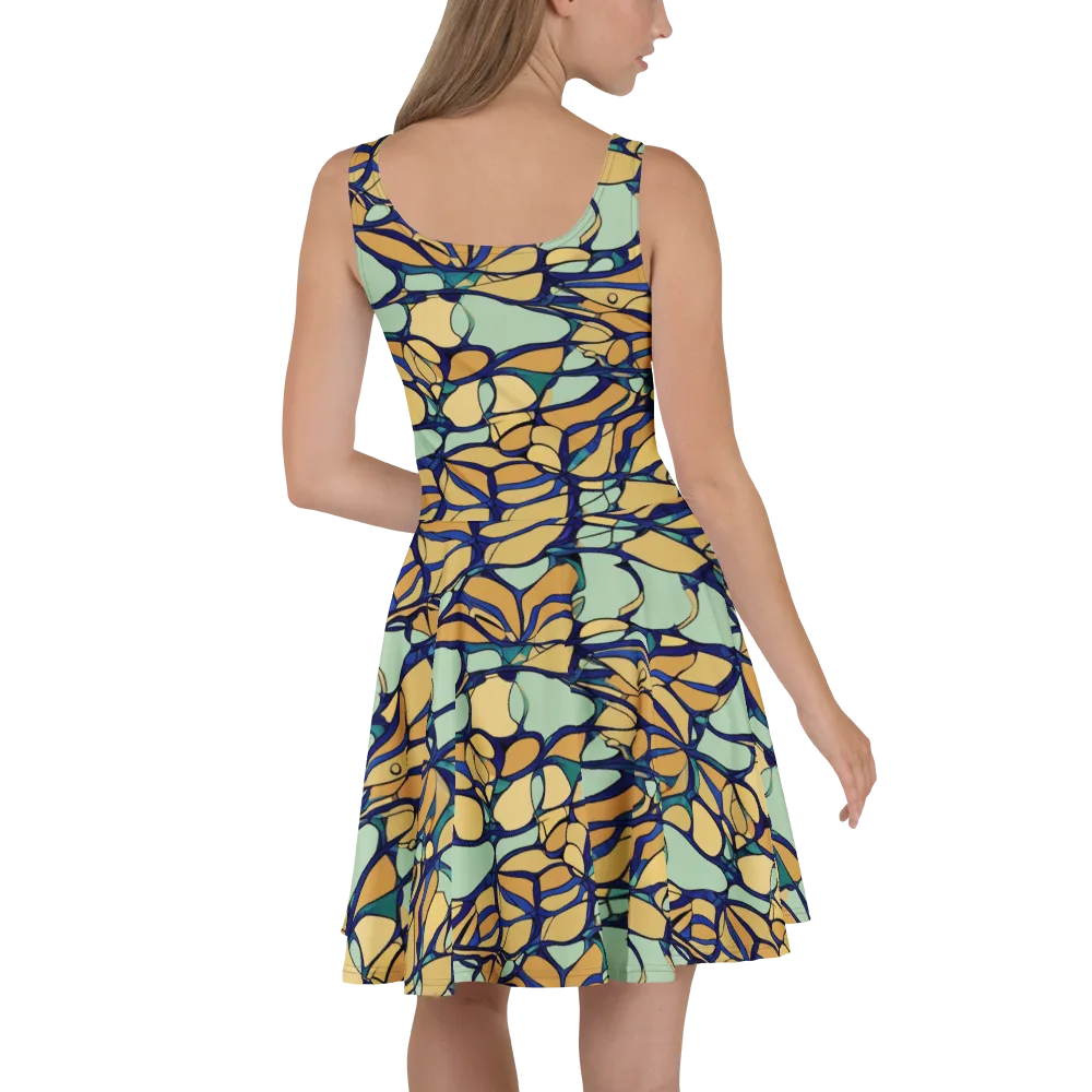 Stained Glass Drift on Skater Dress — Back