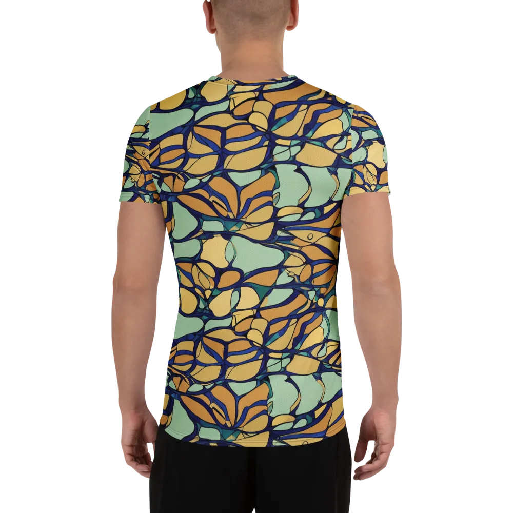 Stained Glass Drift on Men's Athletic T-Shirt — Back