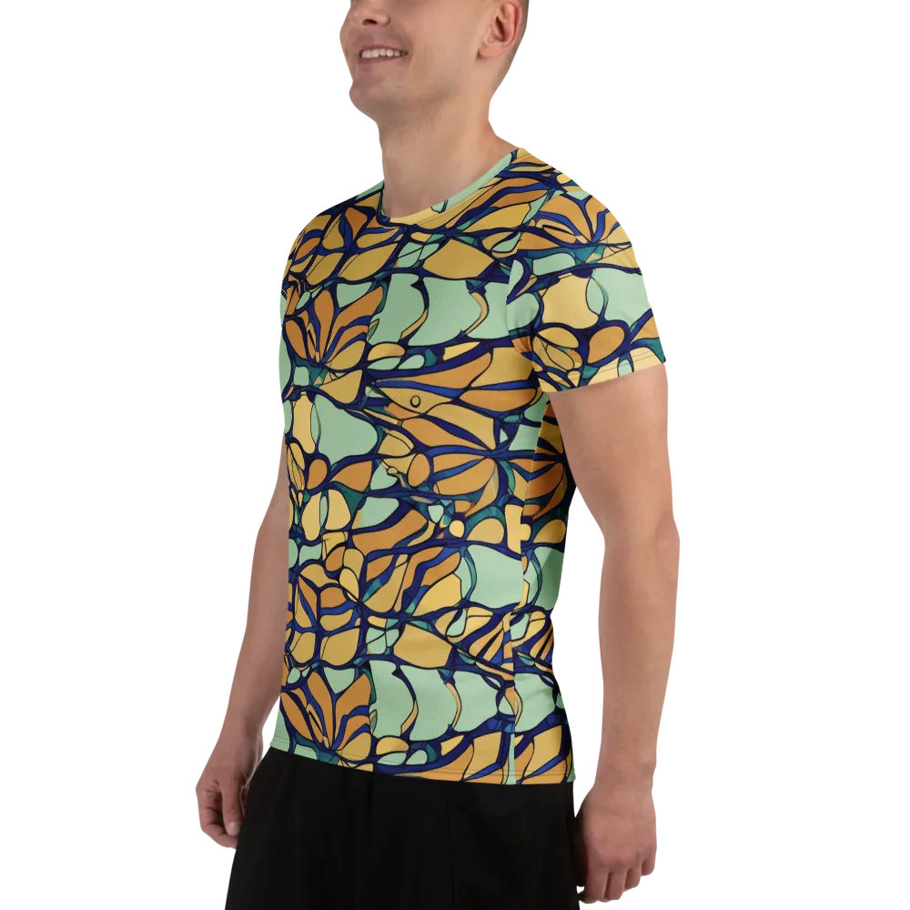 Stained Glass Drift on Men's Athletic T-Shirt — Left
