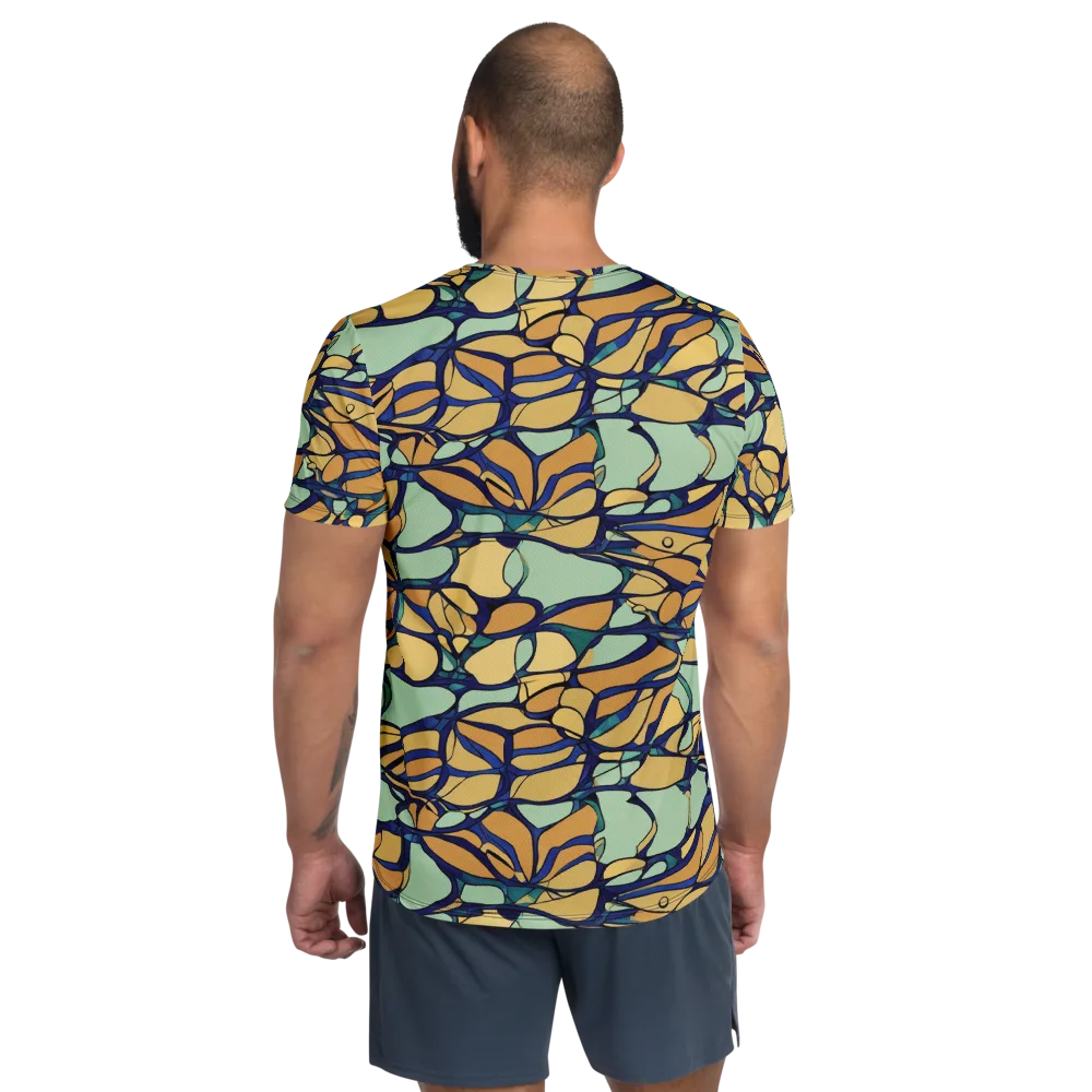 Stained Glass Drift on Men's Athletic T-Shirt — Back