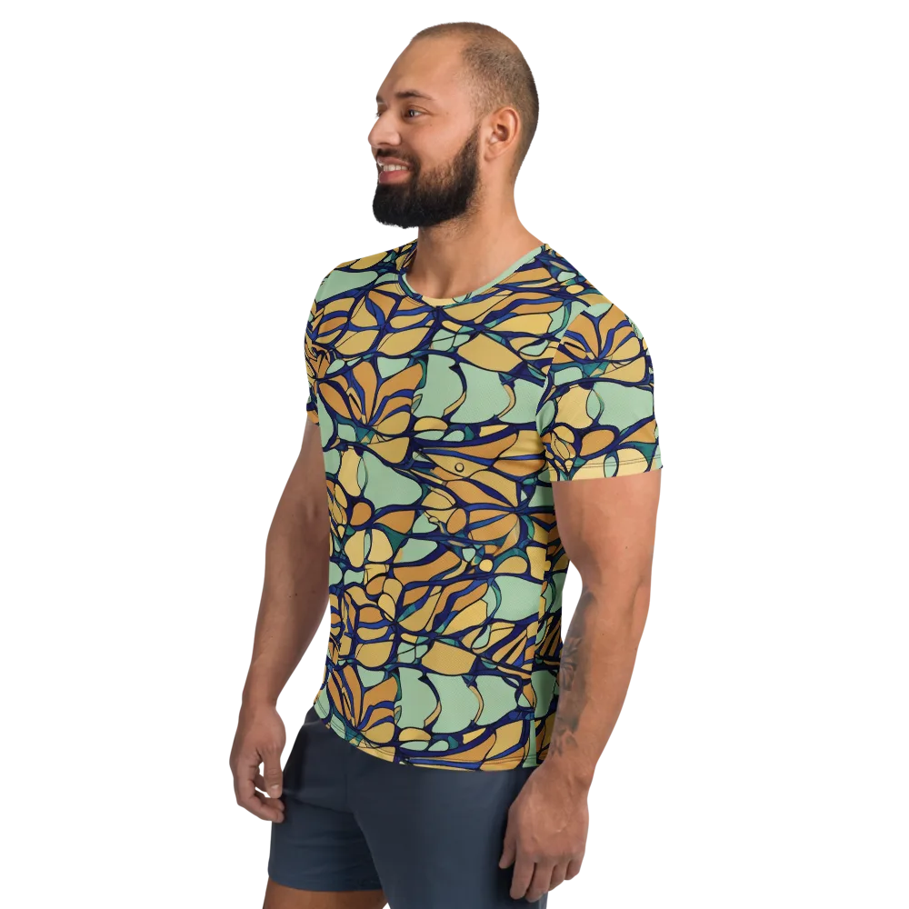 Stained Glass Drift on Men's Athletic T-Shirt — Left