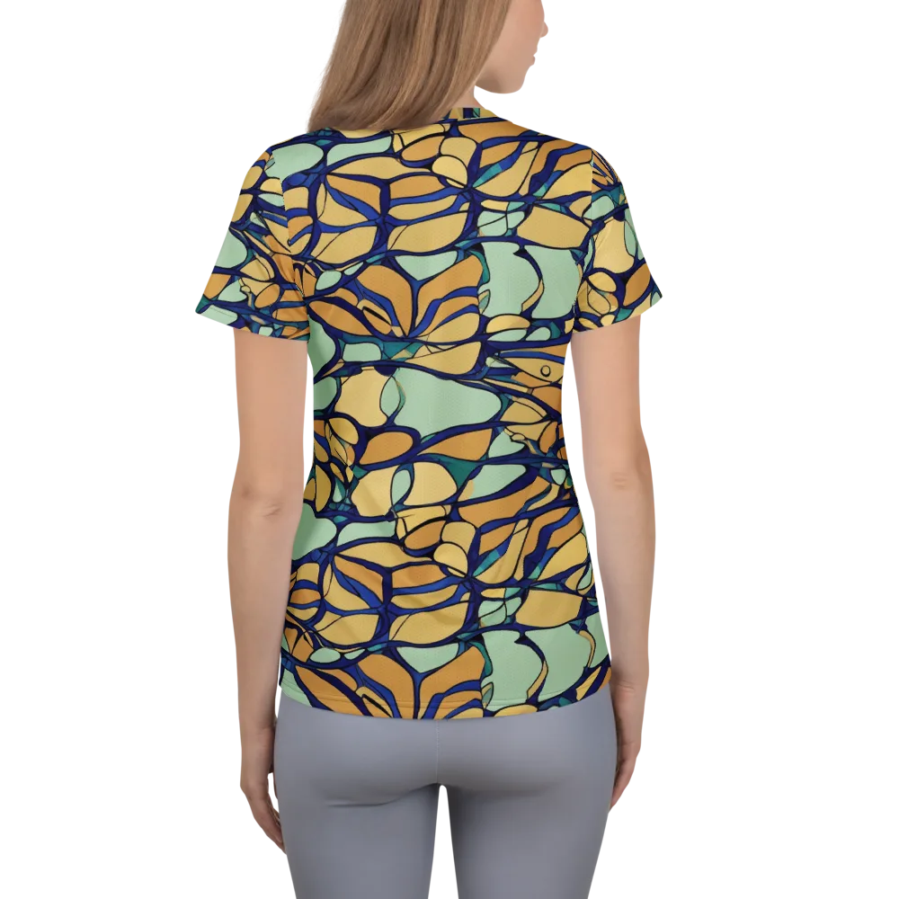 Stained Glass Drift on Women's Athletic T-Shirt — Back