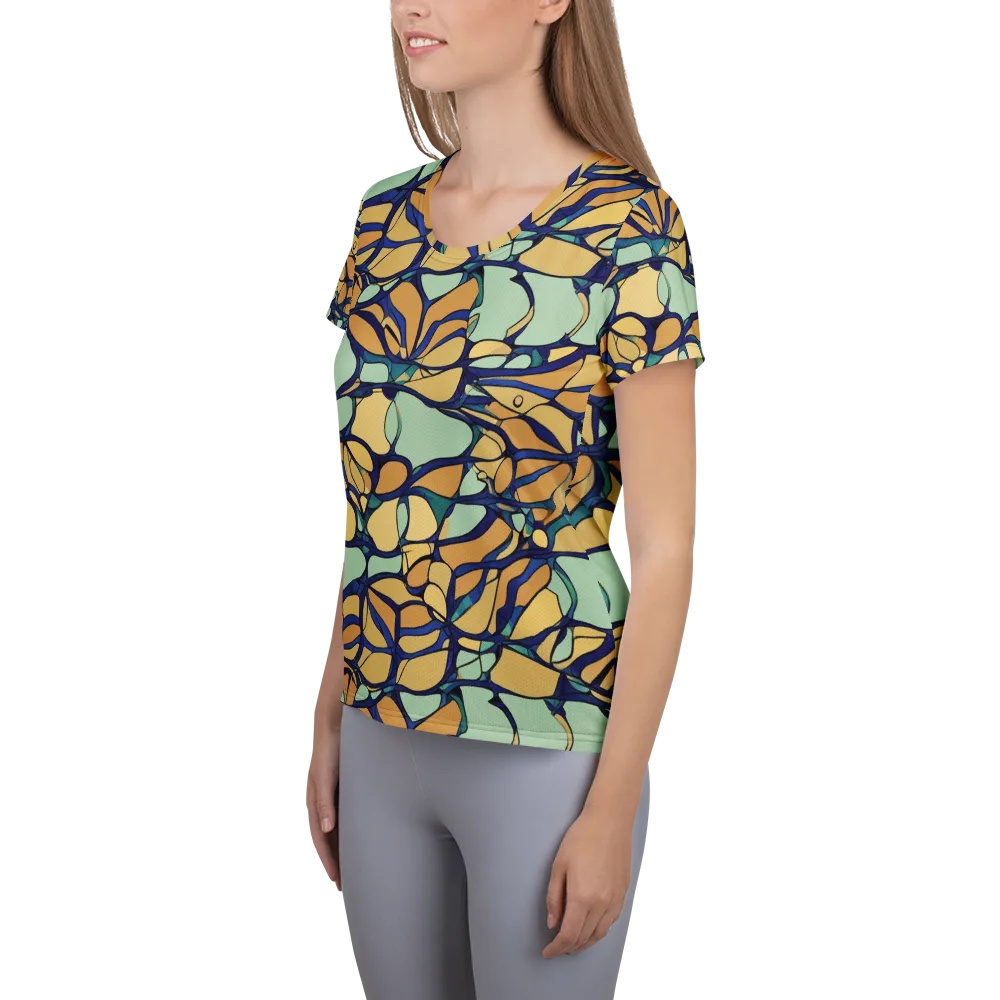 Stained Glass Drift on Women's Athletic T-Shirt — Left