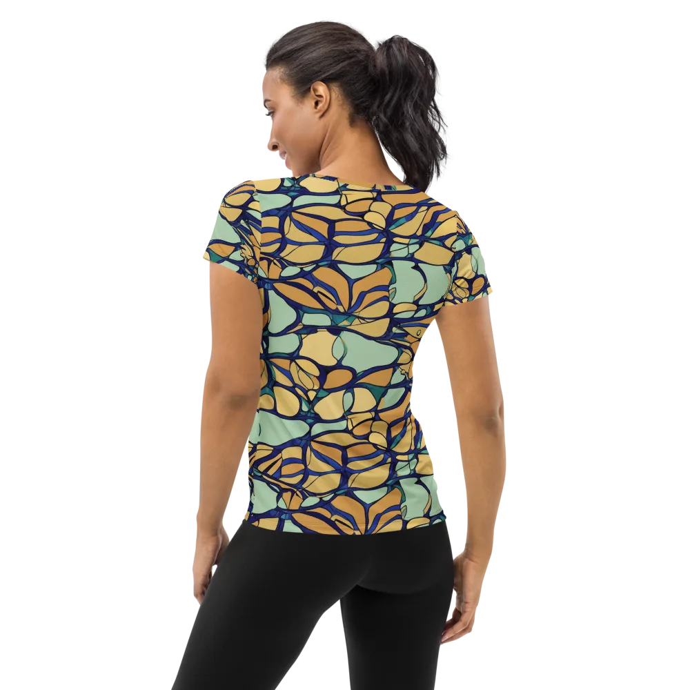 Stained Glass Drift on Women's Athletic T-Shirt — Back