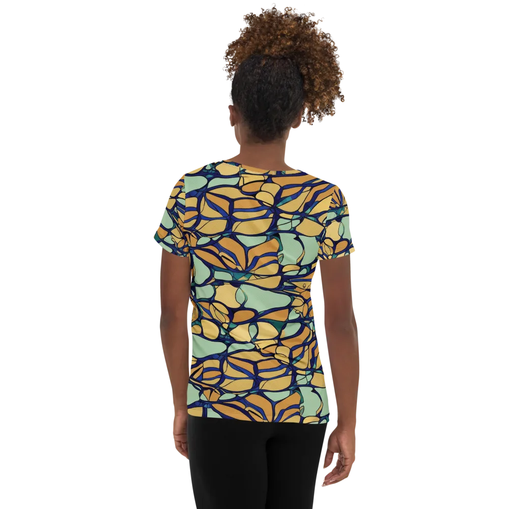 Stained Glass Drift on Women's Athletic T-Shirt — Back