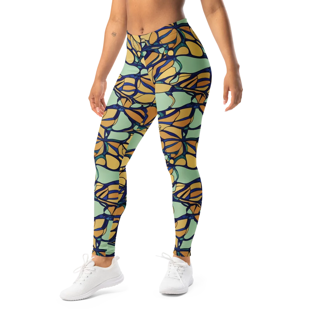 Stained Glass Drift on Leggings — Left Front