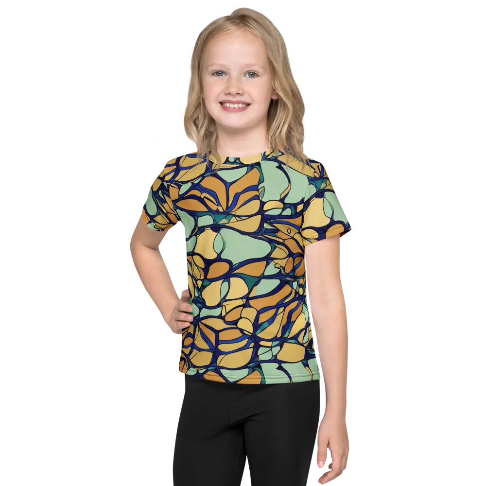 Stained Glass Drift on Kids Crew Neck T-Shirt — Front