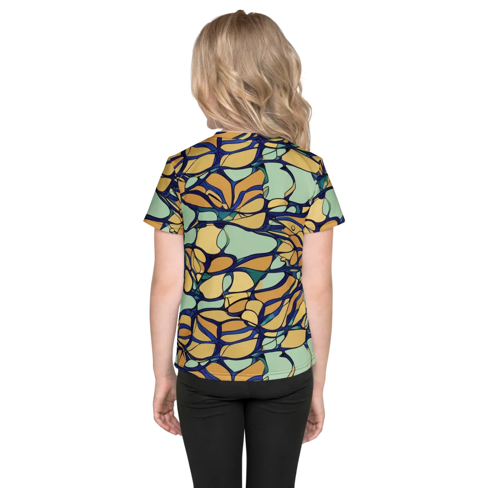 Stained Glass Drift on Kids Crew Neck T-Shirt — Back