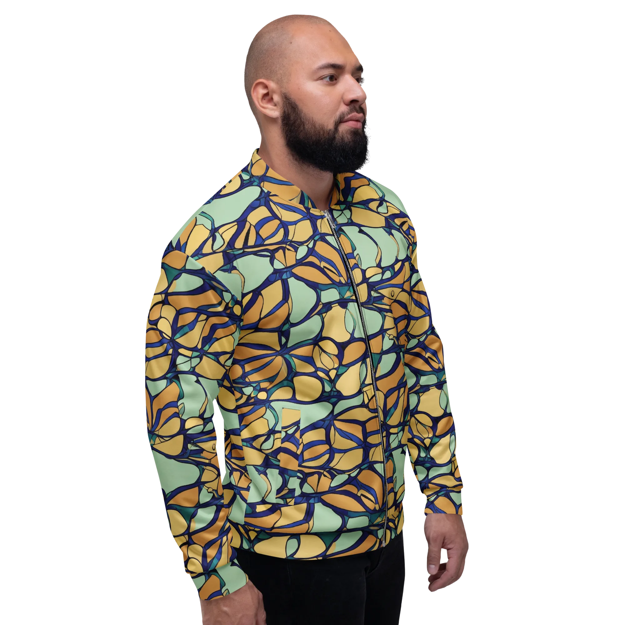 Stained Glass Drift on Bomber Jacket — Right