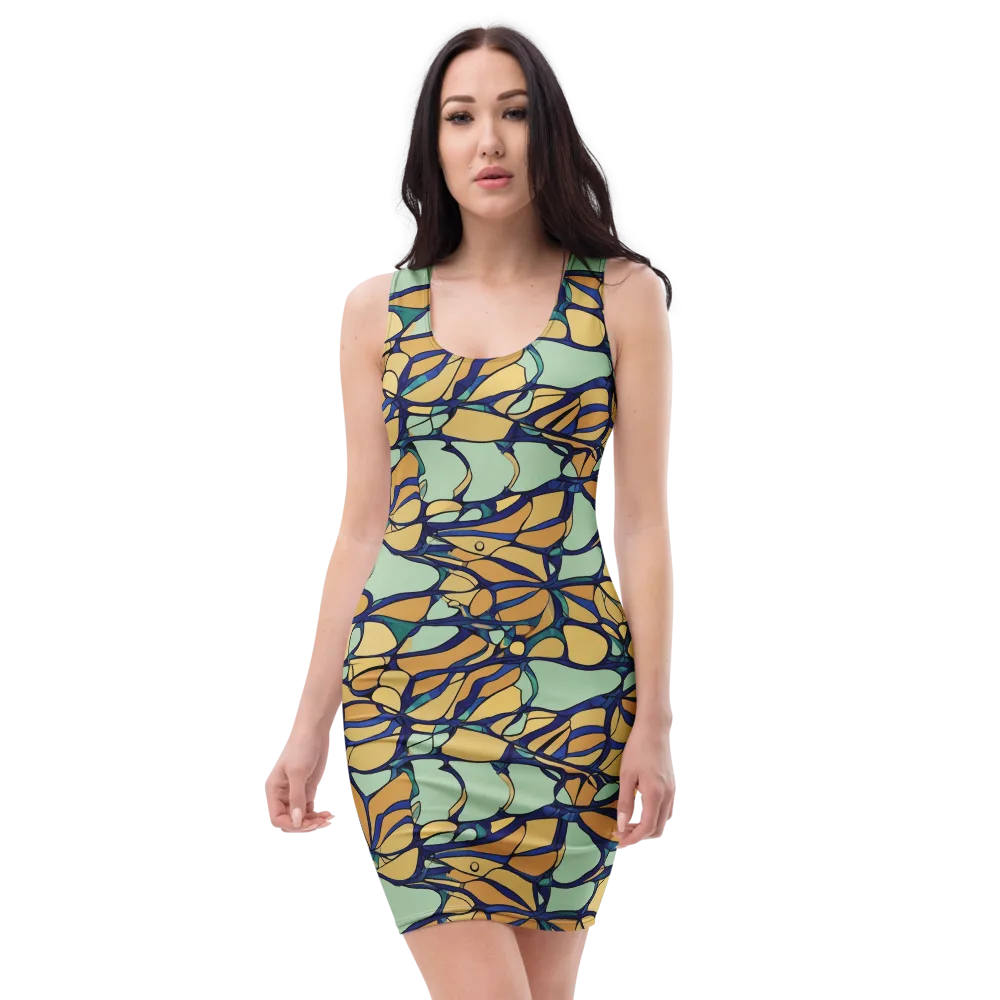 Stained Glass Drift on Bodycon Dress — Front