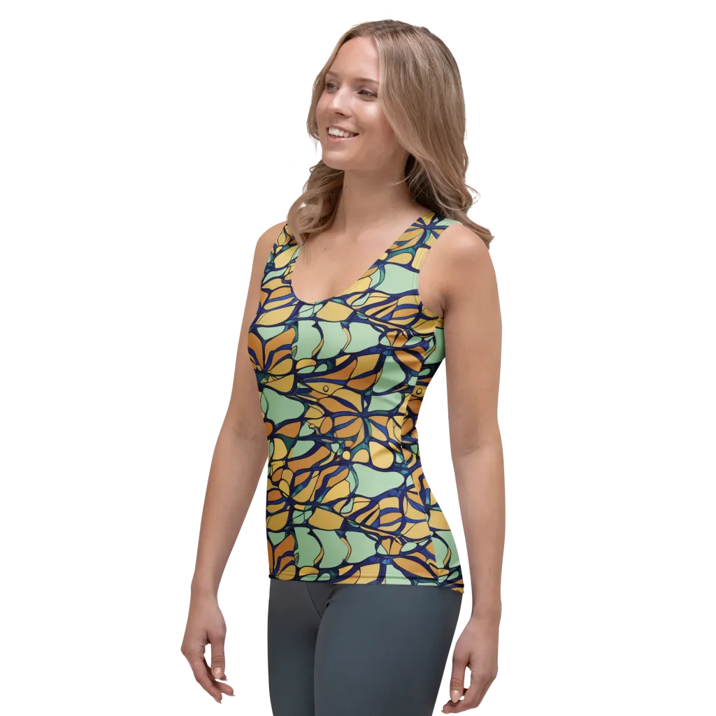 Stained Glass Drift on Women's Tank Top — Left Front