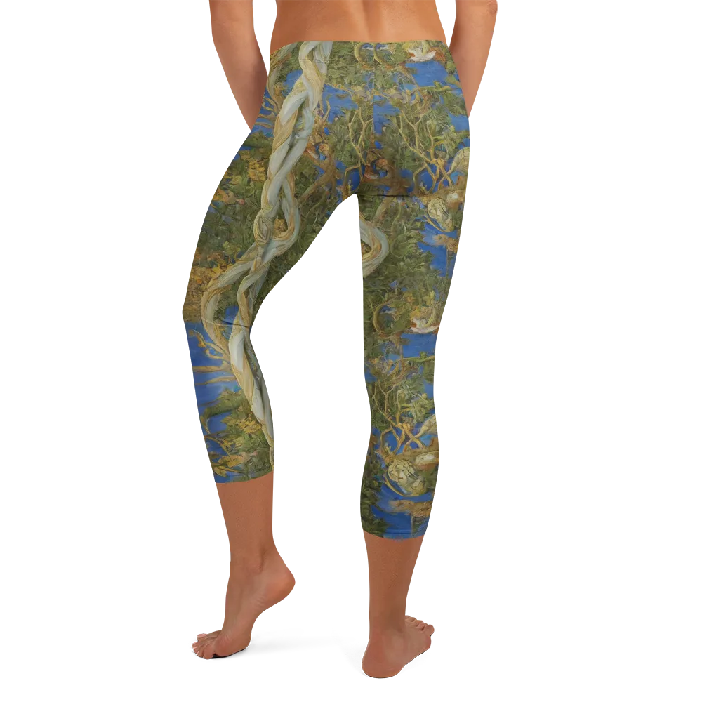 Azure Vine Sonata on Capri Leggings — Back