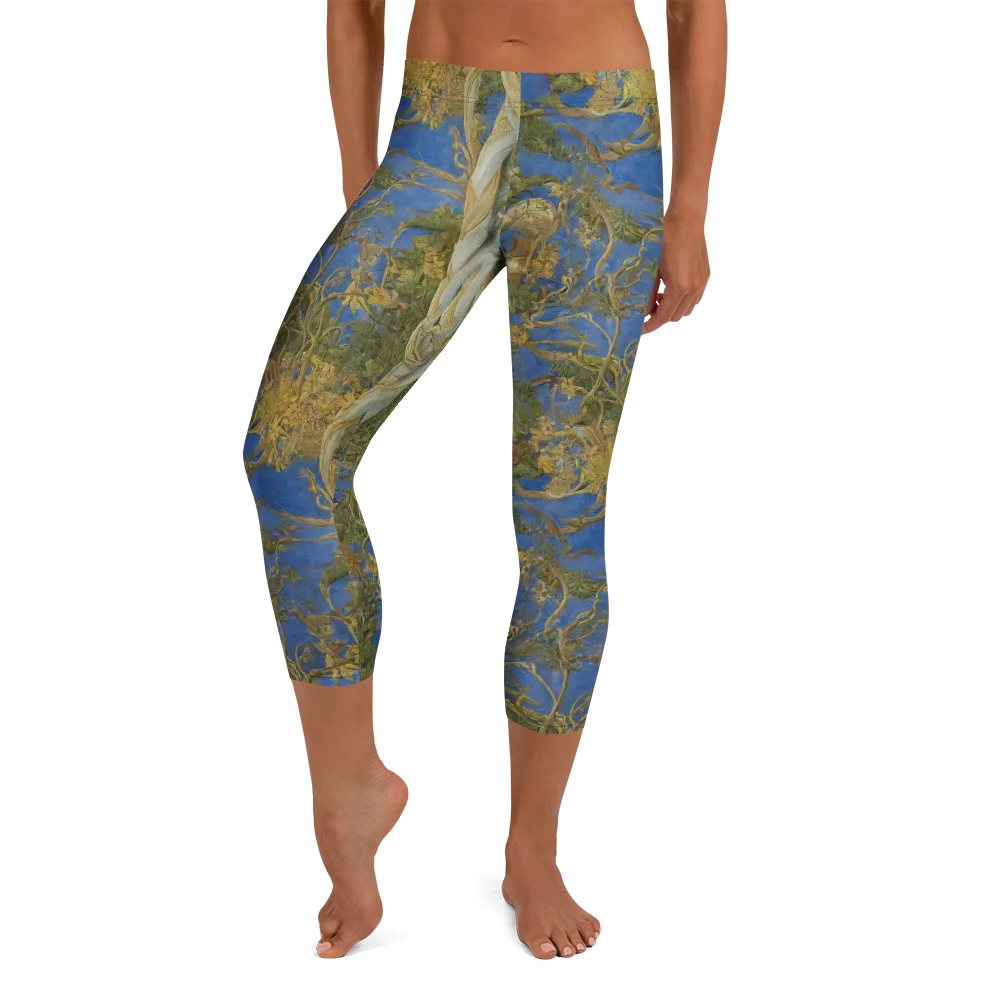 Azure Vine Sonata on Capri Leggings — Front