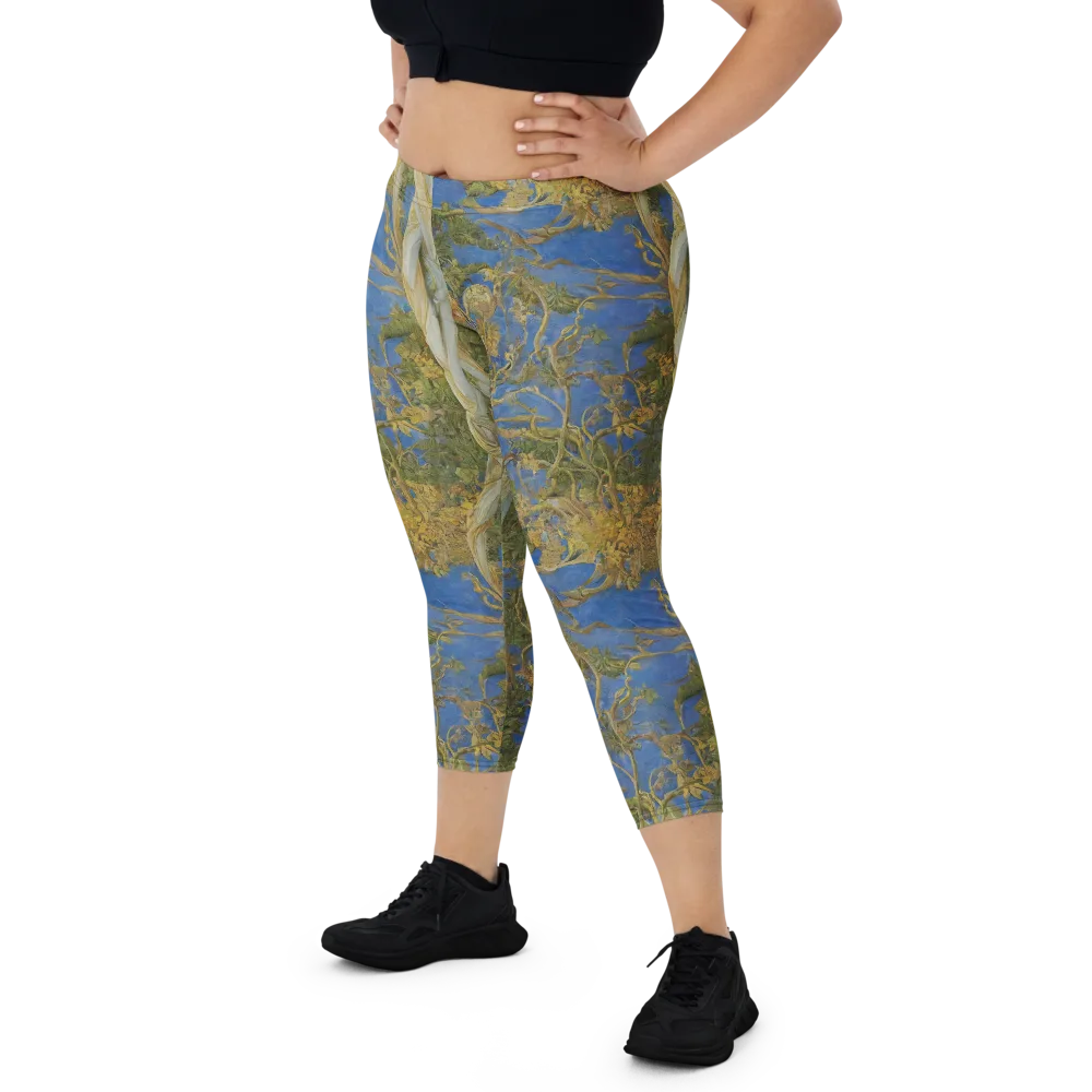 Azure Vine Sonata on Capri Leggings — Front