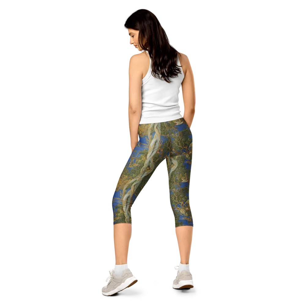 Azure Vine Sonata on Capri Leggings — Back