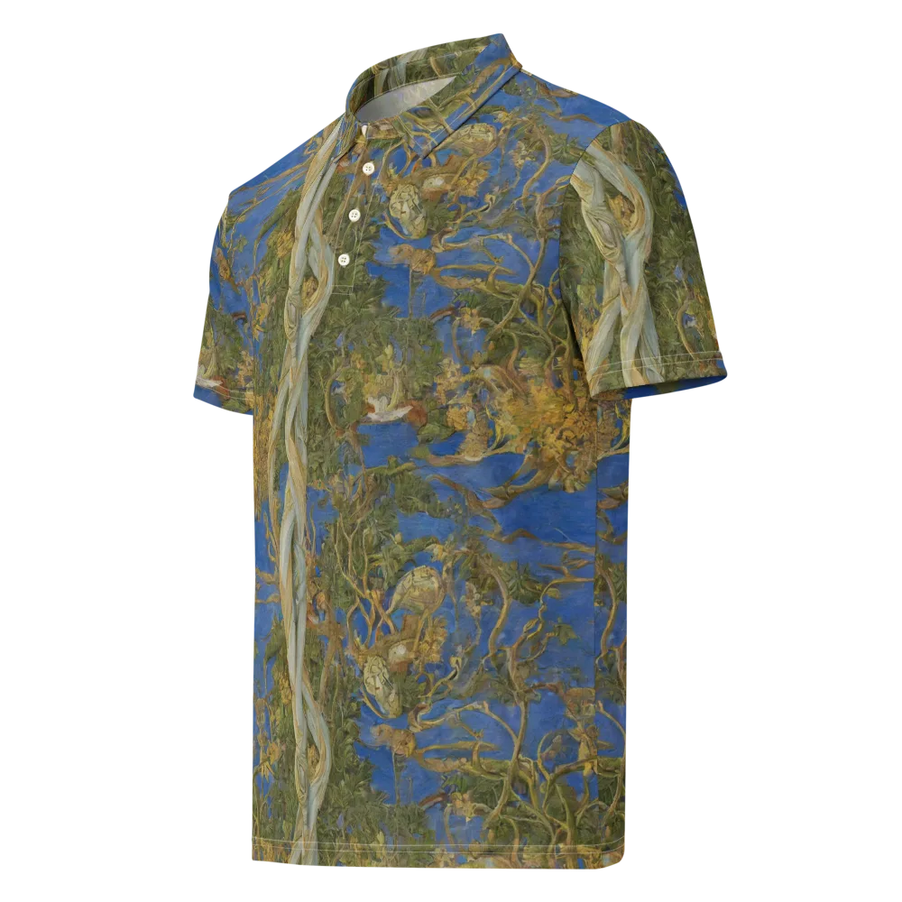 Azure Vine Sonata on Men's Slim Fit Polo Shirt — Left Front
