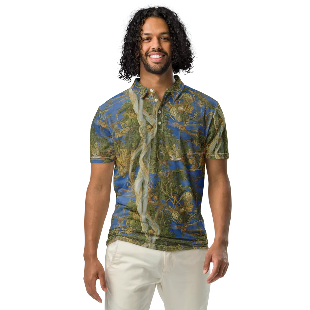 Azure Vine Sonata on Men's Slim Fit Polo Shirt — Front