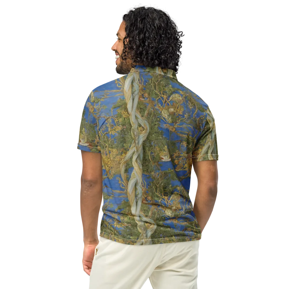 Azure Vine Sonata on Men's Slim Fit Polo Shirt — Back