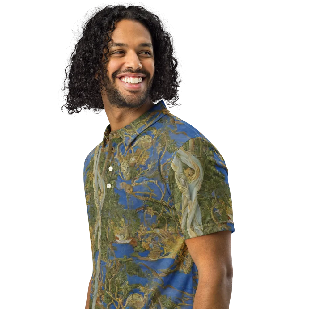 Azure Vine Sonata on Men's Slim Fit Polo Shirt — Left Front