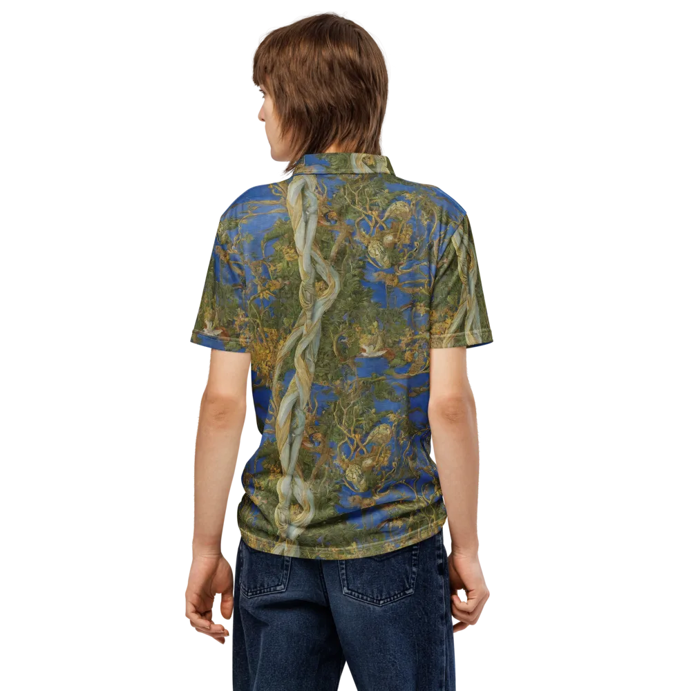 Azure Vine Sonata on Men's Slim Fit Polo Shirt — Back