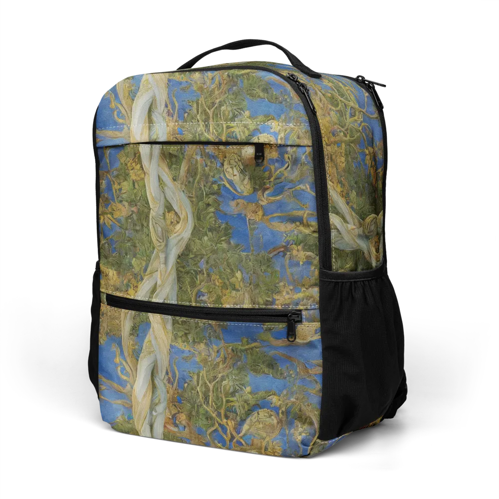 Azure Vine Sonata on Utility Backpack — Left Front