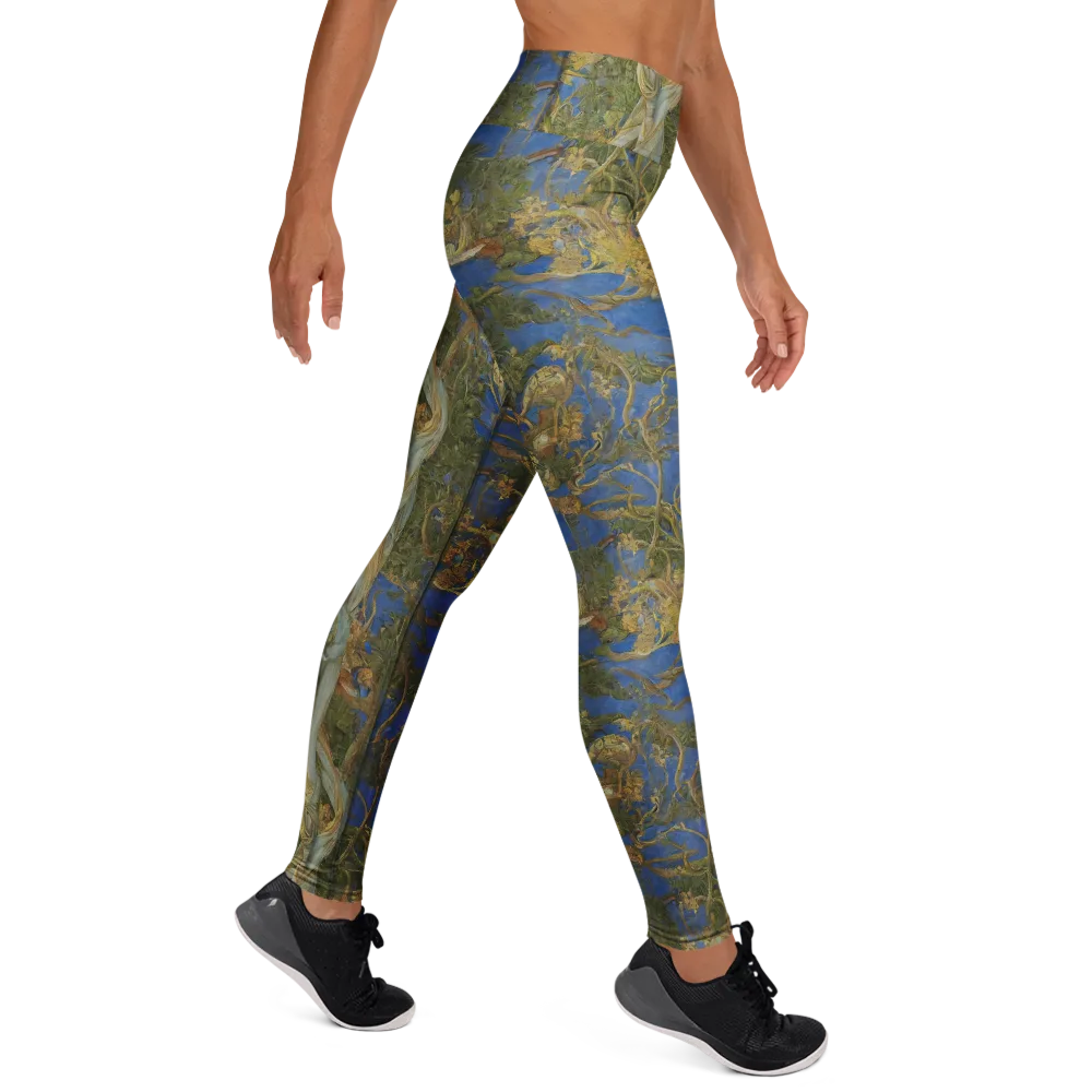 Azure Vine Sonata on Yoga Leggings — Right