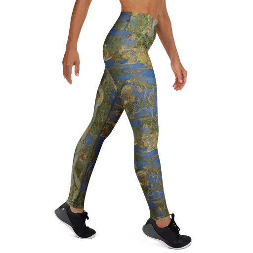 Azure Vine Sonata on a Yoga Leggings