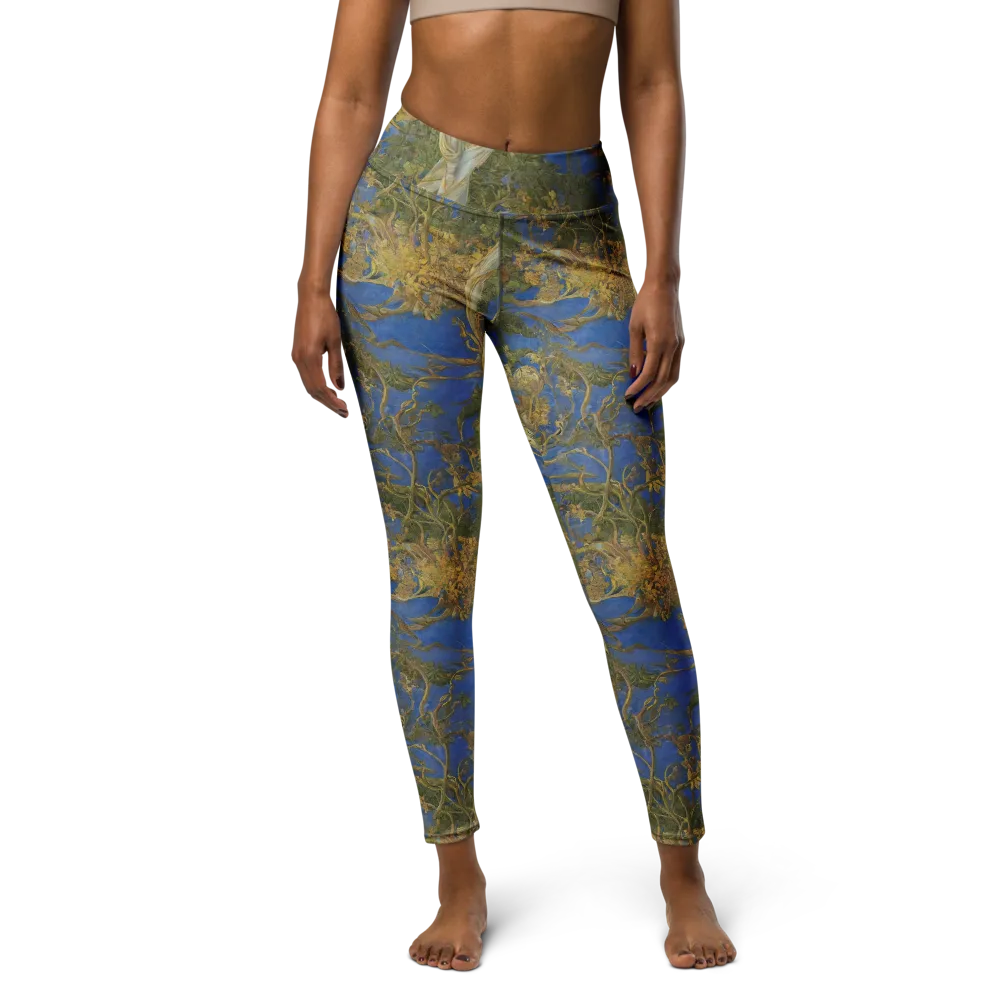 Azure Vine Sonata on Yoga Leggings — Front