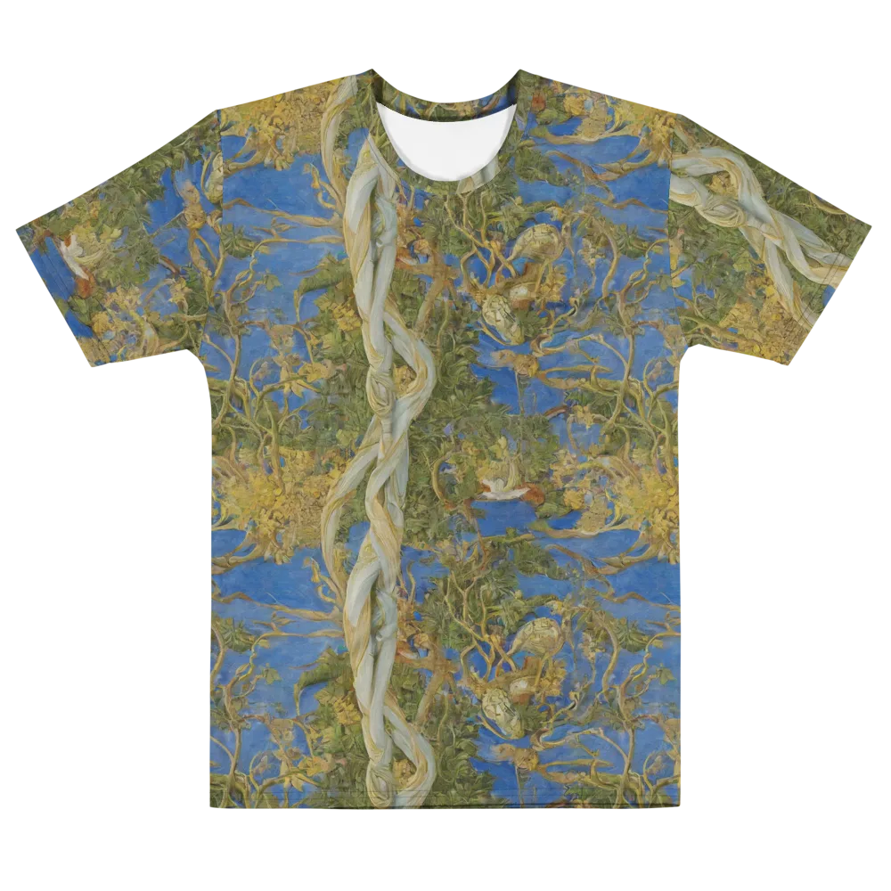 Azure Vine Sonata on Men's Cotton Crew Neck T-Shirt — Front