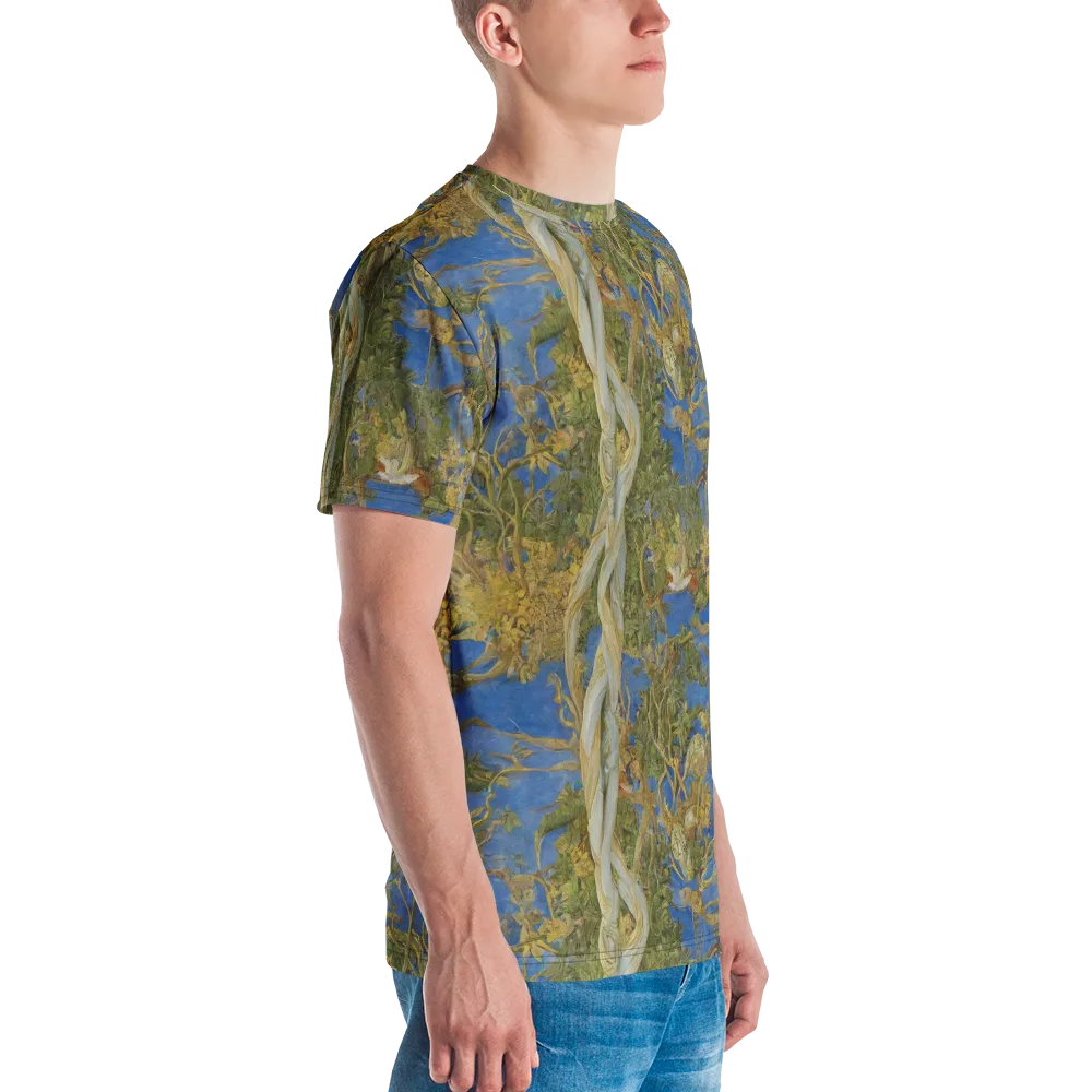 Azure Vine Sonata on Men's Crew Neck T-Shirt — Right