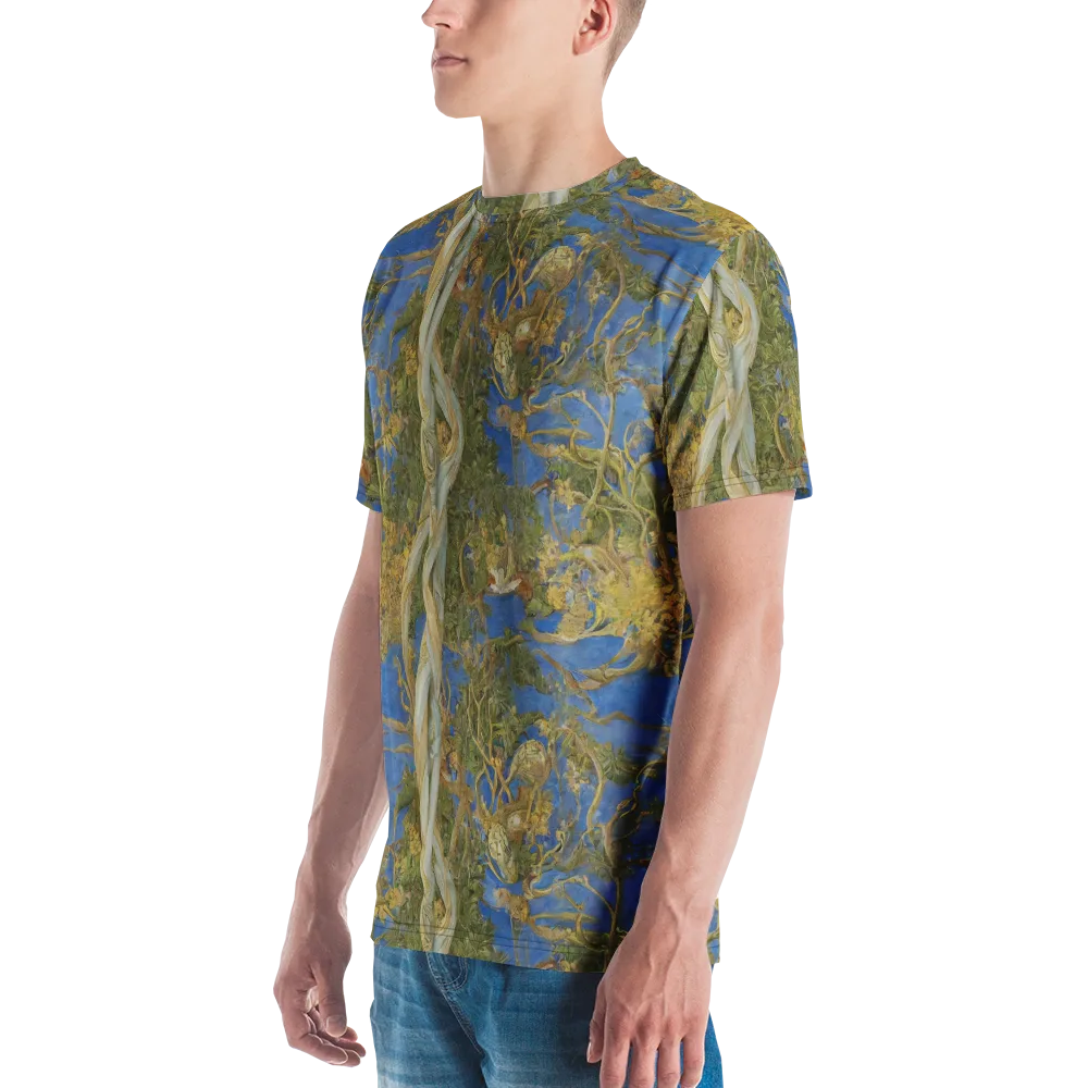 Azure Vine Sonata on Men's Crew Neck T-Shirt — Left