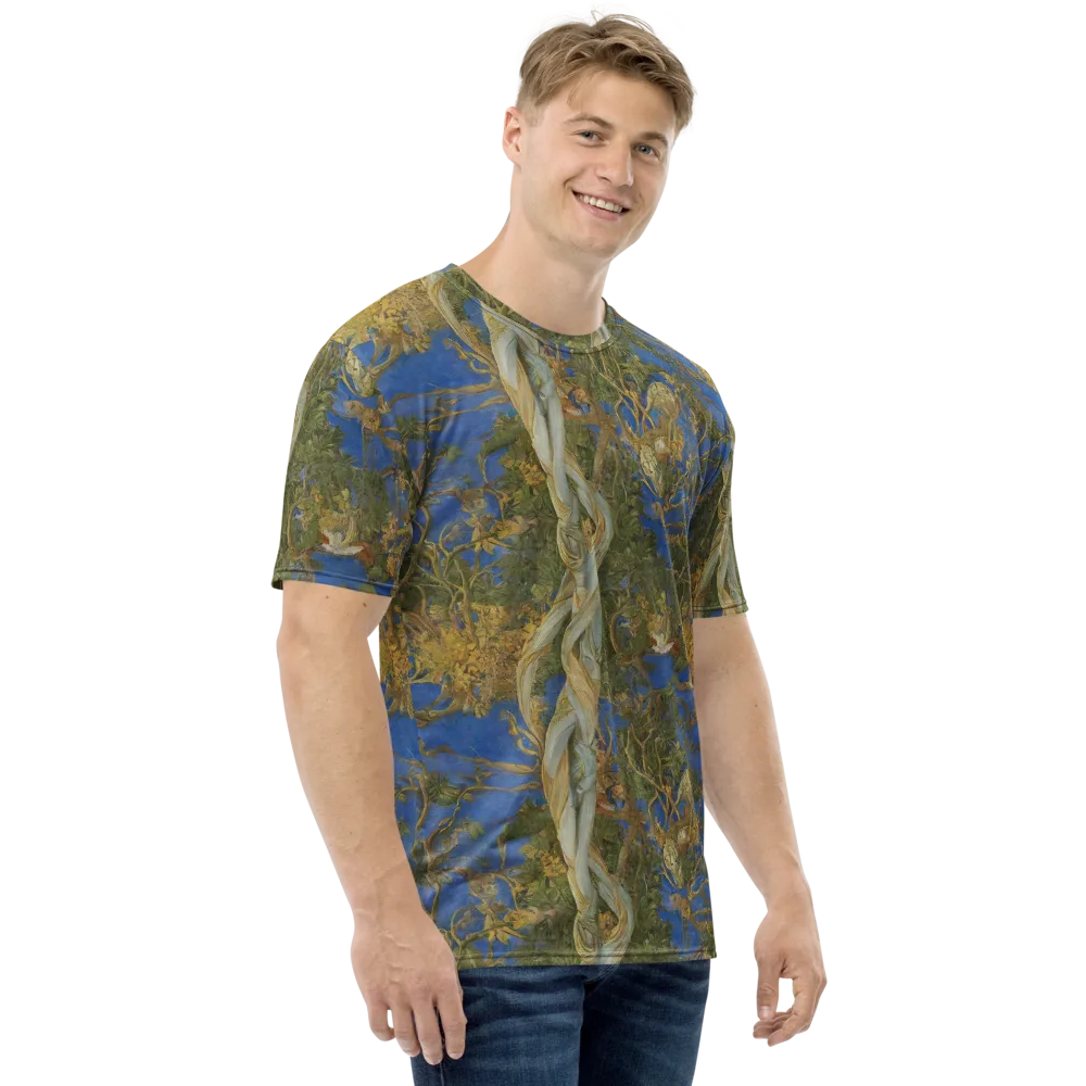 Azure Vine Sonata on Men's Crew Neck T-Shirt — Right