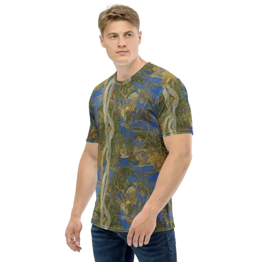 Azure Vine Sonata on a Men's Crew Neck T-Shirt