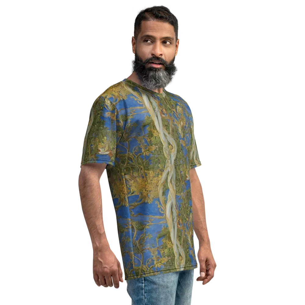 Azure Vine Sonata on Men's Crew Neck T-Shirt — Right