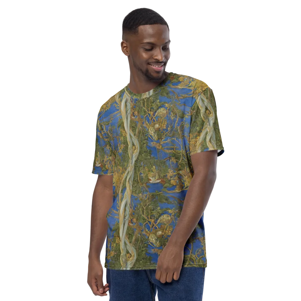 Azure Vine Sonata on Men's Crew Neck T-Shirt — Left