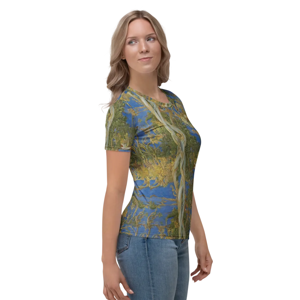 Azure Vine Sonata on Women's Crew Neck T-Shirt — Right