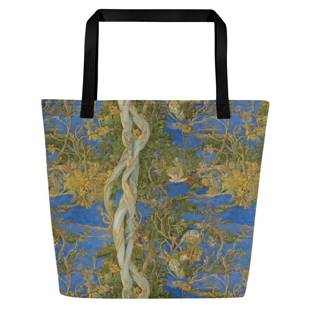 Azure Vine Sonata on Large Tote Bag W/ Pocket — Front