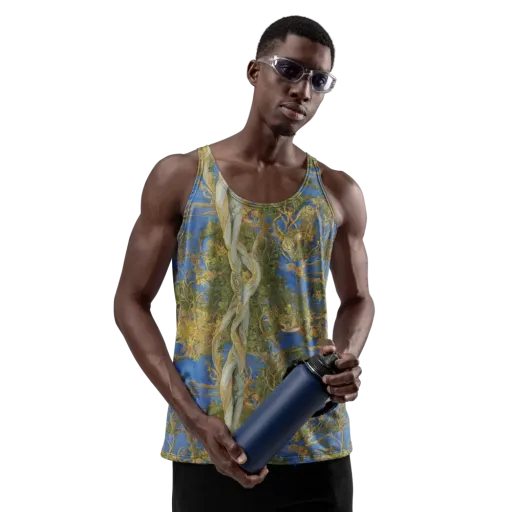 Azure Vine Sonata on a Men's Tank Top