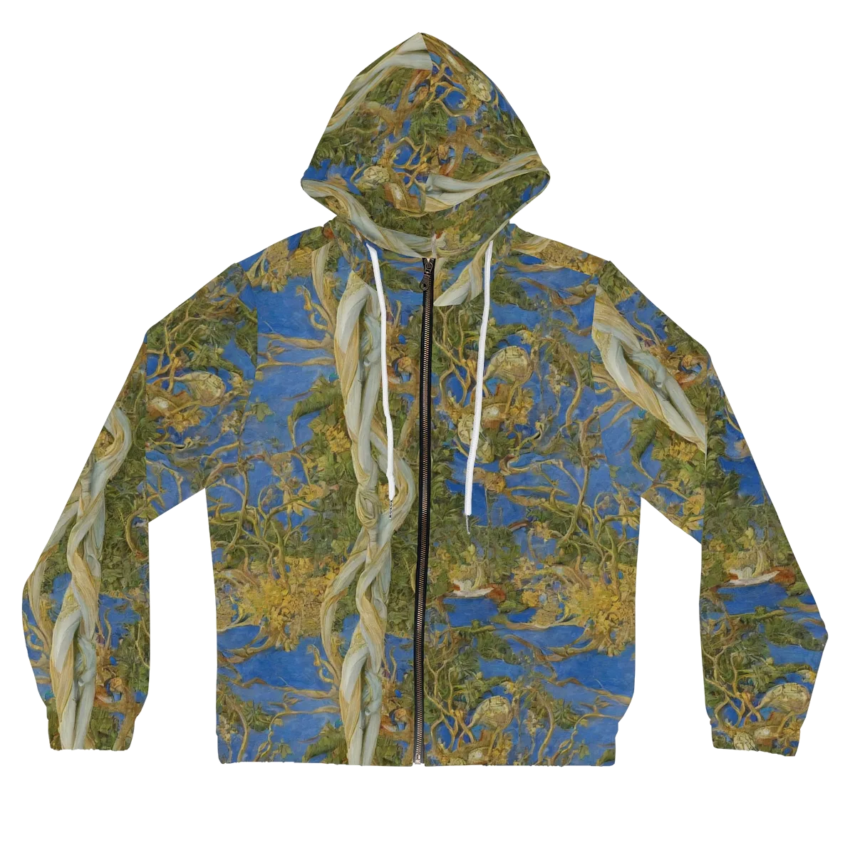 Azure Vine Sonata on Women's Full-Zip Hoodie — Front