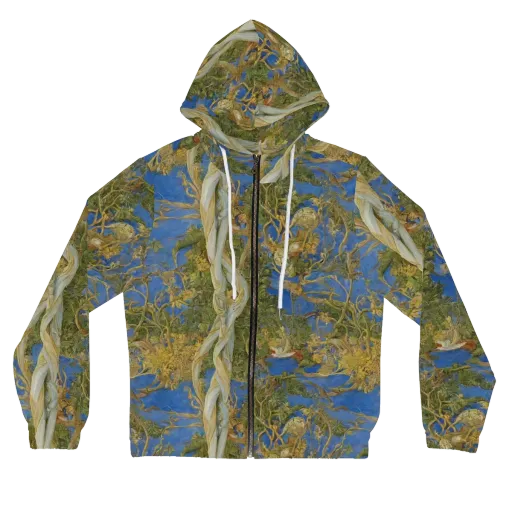 Azure Vine Sonata on a Women's Full-Zip Hoodie