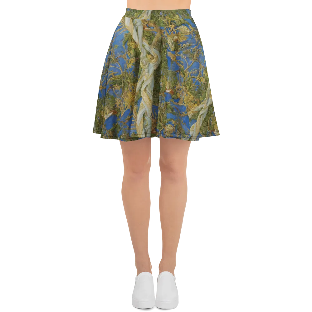 Azure Vine Sonata on Skater Skirt — Front