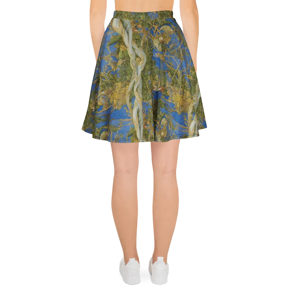 Azure Vine Sonata on Skater Skirt — Back