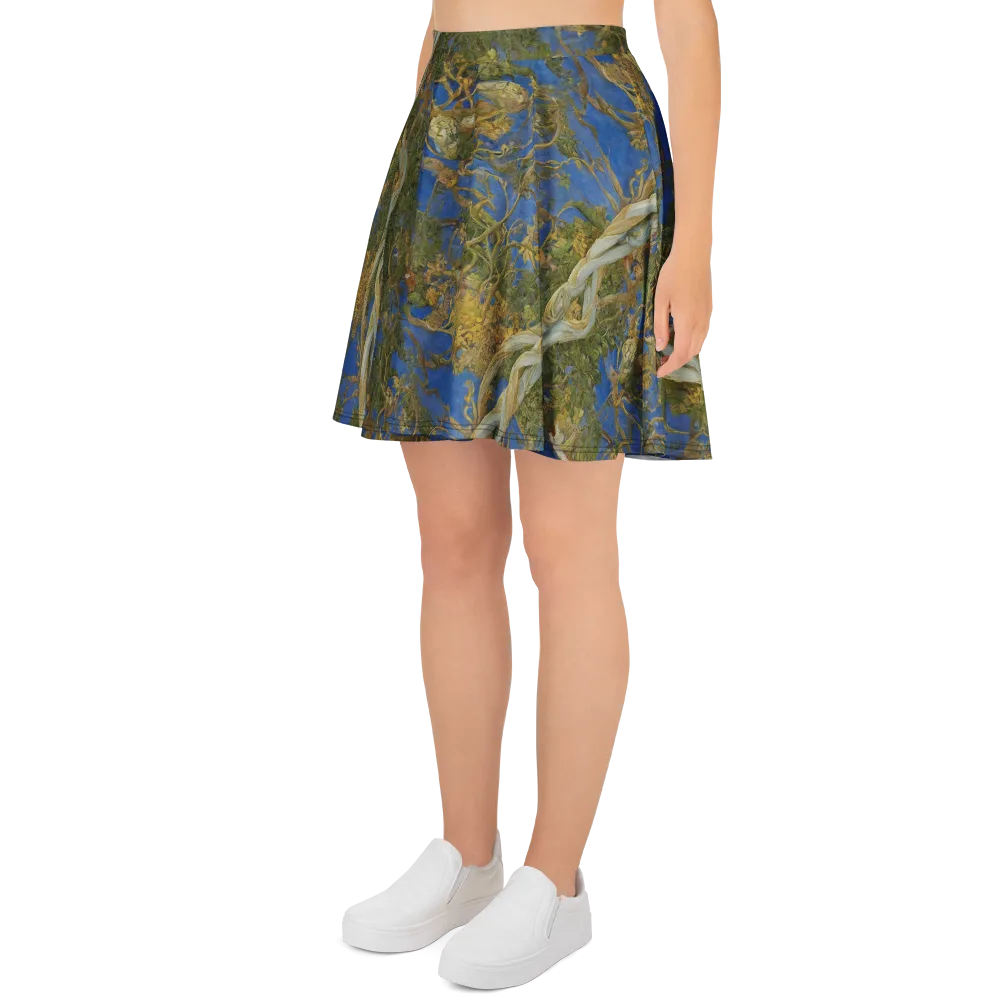 Azure Vine Sonata on Skater Skirt — Left