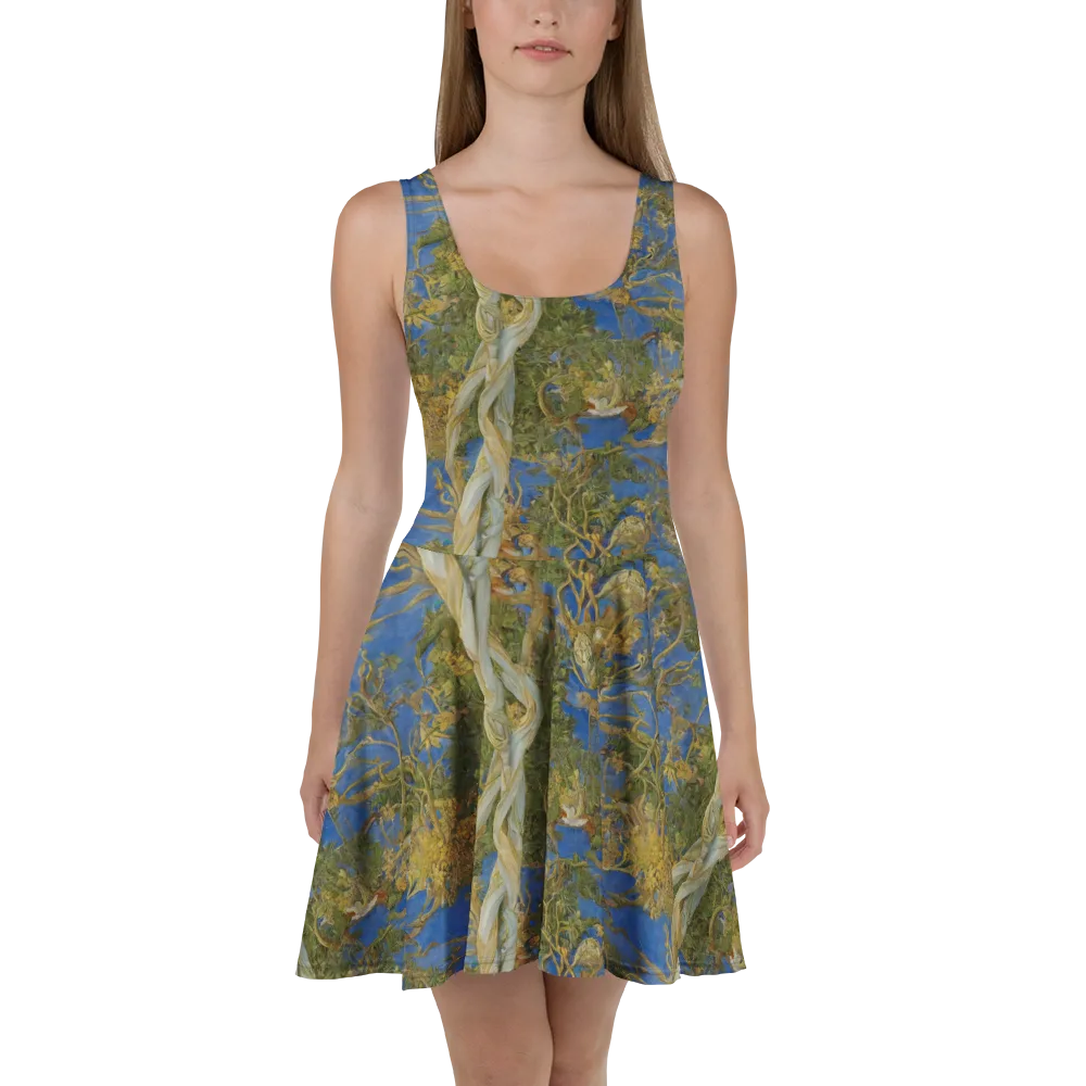Azure Vine Sonata on Skater Dress — Front