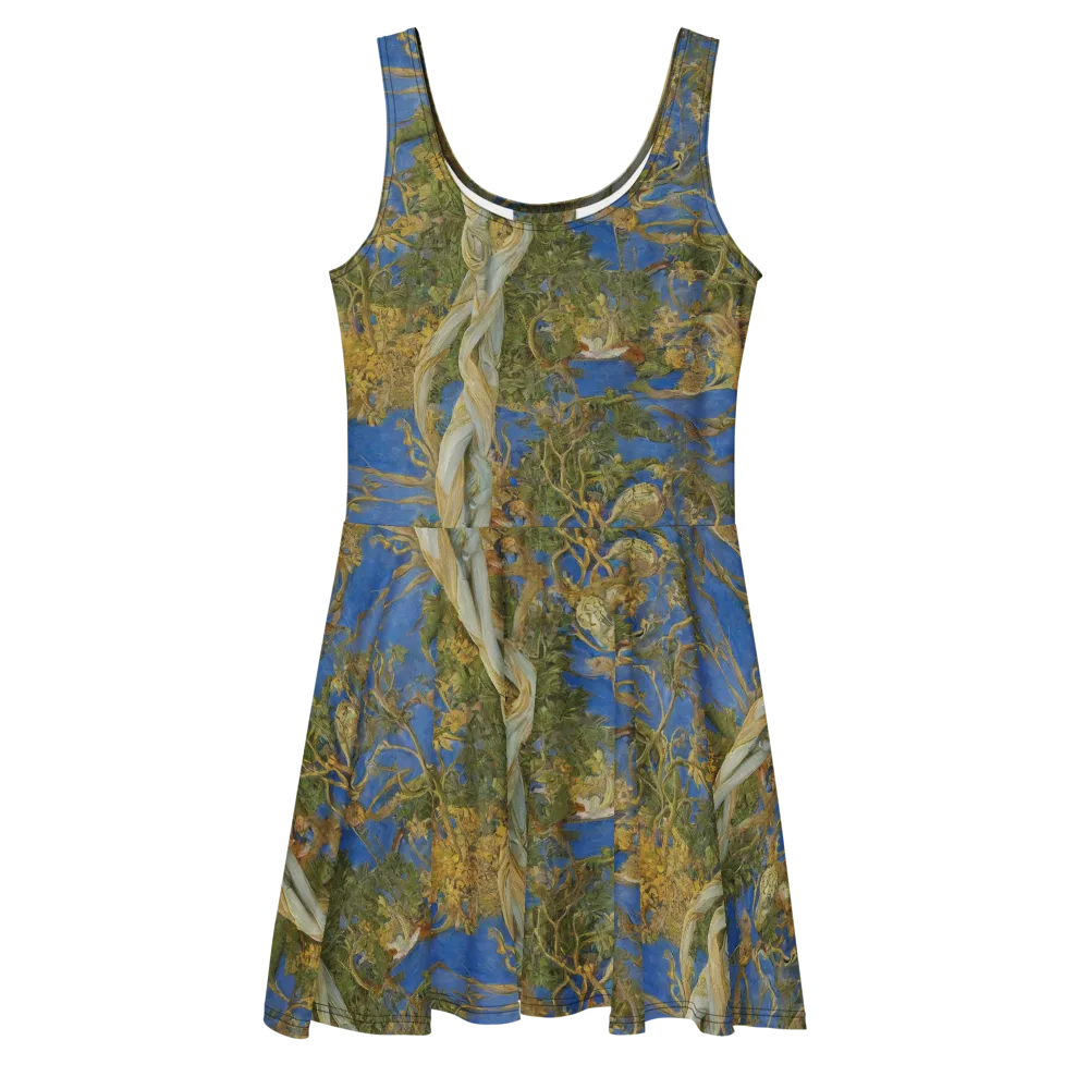 Azure Vine Sonata on Skater Dress — Front