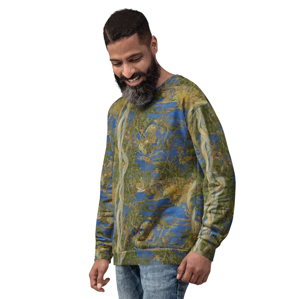 Azure Vine Sonata on Sweatshirt — Left Front