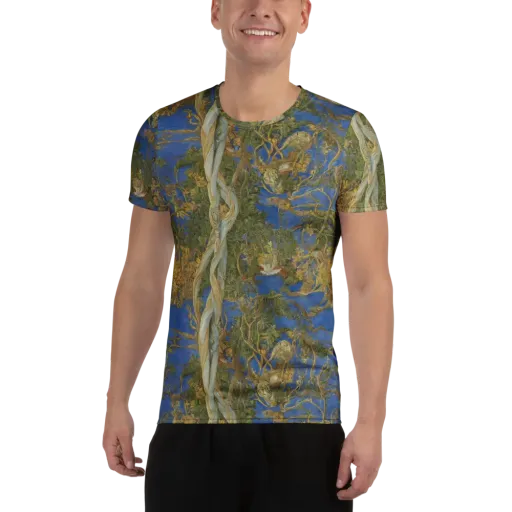 Azure Vine Sonata on a Men's Athletic T-Shirt
