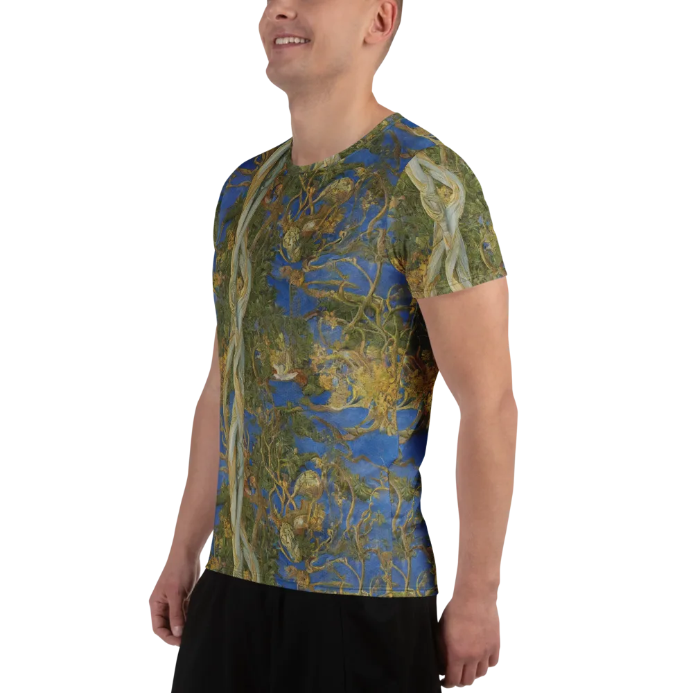Azure Vine Sonata on Men's Athletic T-Shirt — Left